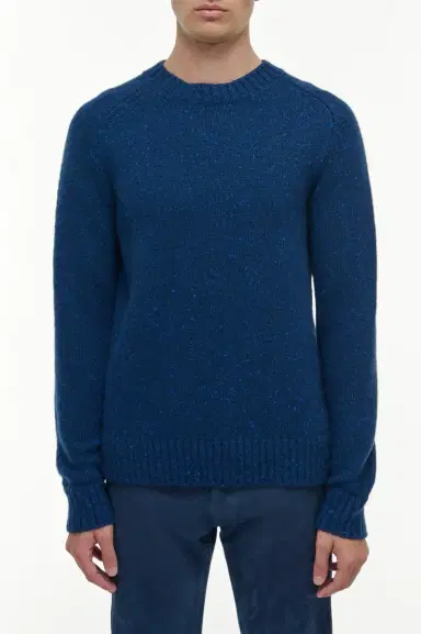 Gabriela Hearst Daniel Knit Sweater in Electric Navy Speckled Aran Cashmere | Thumbnail 3 Gabriela Hearst Daniel Knit Sweater in Electric Navy Speckled Aran Cashmere | Thumbnail 3