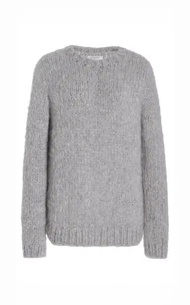 Gabriela Hearst Lawrence Knit Sweater in Heather Grey Welfat Cashmere | Thumbnail 1 Gabriela Hearst Lawrence Knit Sweater in Heather Grey Welfat Cashmere | Thumbnail 1