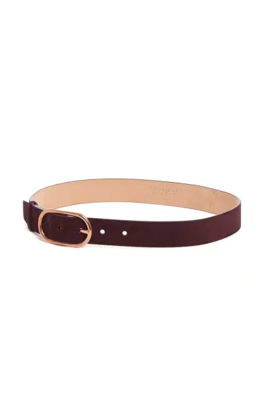 Gabriela Hearst Link Buckle Belt in Bordeaux Suede | Thumbnail 2 Gabriela Hearst Link Buckle Belt in Bordeaux Suede | Thumbnail 2