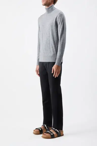 Gabriela Hearst Jermaine Knit Turtleneck in Heather Grey Merino Wool | Thumbnail 3 Gabriela Hearst Jermaine Knit Turtleneck in Heather Grey Merino Wool | Thumbnail 3