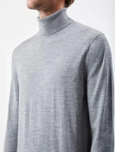 Gabriela Hearst Jermaine Knit Turtleneck in Heather Grey Merino Wool | Thumbnail 5 Gabriela Hearst Jermaine Knit Turtleneck in Heather Grey Merino Wool | Thumbnail 5