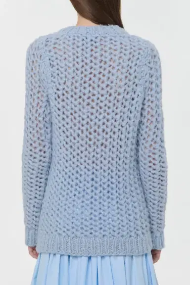 Gabriela Hearst Veralune Knit Crewneck Sweater in Light Blue Welfat Cashmere | Thumbnail 4 Gabriela Hearst Veralune Knit Crewneck Sweater in Light Blue Welfat Cashmere | Thumbnail 4
