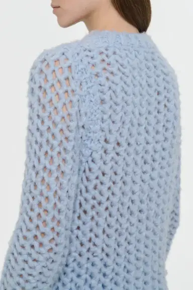 Gabriela Hearst Veralune Knit Crewneck Sweater in Light Blue Welfat Cashmere | Thumbnail 5 Gabriela Hearst Veralune Knit Crewneck Sweater in Light Blue Welfat Cashmere | Thumbnail 5