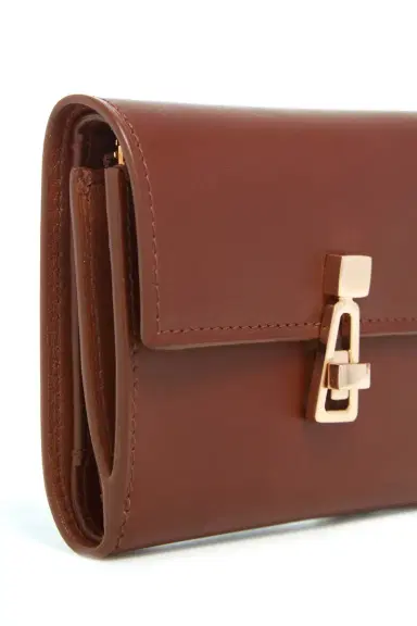 Gabriela Hearst Compact Flat Wallet in Cognac Leather | Thumbnail 6 Gabriela Hearst Compact Flat Wallet in Cognac Leather | Thumbnail 6