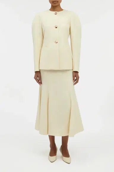 Gabriela Hearst Patterson Skirt in Virgin Wool Silk Slub | Thumbnail 2 Gabriela Hearst Patterson Skirt in Virgin Wool Silk Slub | Thumbnail 2