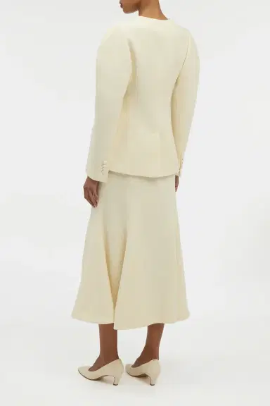 Gabriela Hearst Patterson Skirt in Virgin Wool Silk Slub | Thumbnail 4 Gabriela Hearst Patterson Skirt in Virgin Wool Silk Slub | Thumbnail 4
