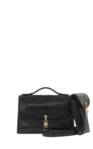 Gabriela Hearst Medium Leonora Flap Bag in Black Snakeskin | Thumbnail 3 Gabriela Hearst Medium Leonora Flap Bag in Black Snakeskin | Thumbnail 3