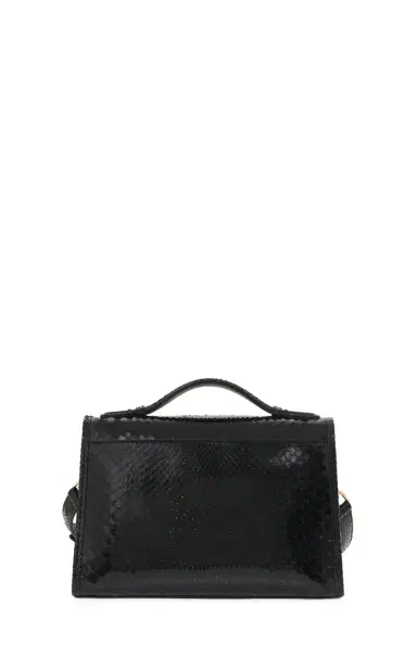 Gabriela Hearst Medium Leonora Flap Bag in Black Snakeskin | Thumbnail 5 Gabriela Hearst Medium Leonora Flap Bag in Black Snakeskin | Thumbnail 5