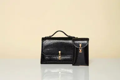 Gabriela Hearst Medium Leonora Flap Bag in Black Snakeskin | Thumbnail 8 Gabriela Hearst Medium Leonora Flap Bag in Black Snakeskin | Thumbnail 8