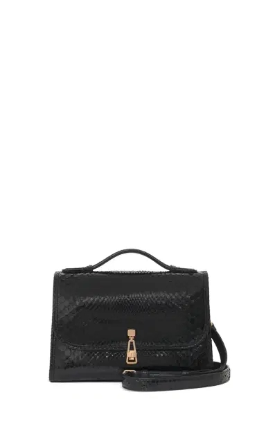 Gabriela Hearst Medium Leonora Flap Bag in Black Snakeskin | Thumbnail 1 Gabriela Hearst Medium Leonora Flap Bag in Black Snakeskin | Thumbnail 1