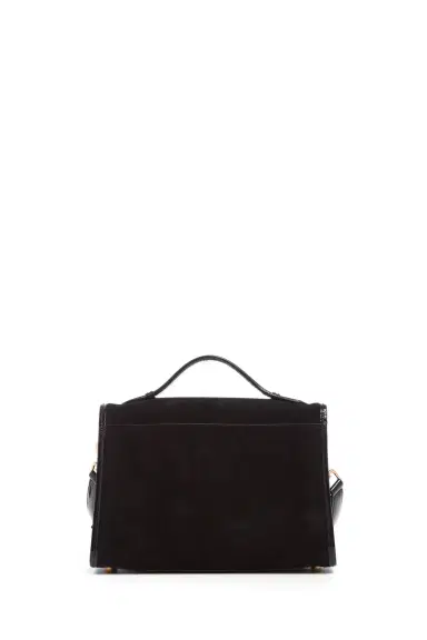 Gabriela Hearst Medium Leonora Flap Bag in Black Suede | Thumbnail 3 Gabriela Hearst Medium Leonora Flap Bag in Black Suede | Thumbnail 3