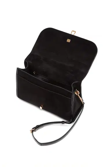 Gabriela Hearst Medium Leonora Flap Bag in Black Suede | Thumbnail 4 Gabriela Hearst Medium Leonora Flap Bag in Black Suede | Thumbnail 4