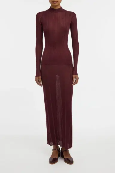 Gabriela Hearst Aveda Knit Mockneck Sweater in Bordeaux Silk | Thumbnail 2 Gabriela Hearst Aveda Knit Mockneck Sweater in Bordeaux Silk | Thumbnail 2
