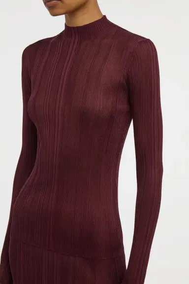 Gabriela Hearst Aveda Knit Mockneck Sweater in Bordeaux Silk | Thumbnail 5 Gabriela Hearst Aveda Knit Mockneck Sweater in Bordeaux Silk | Thumbnail 5