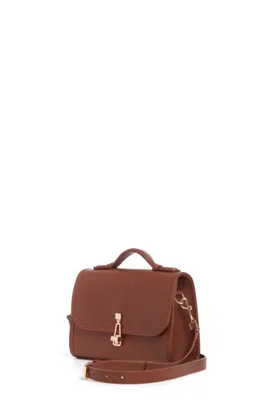 Gabriela Hearst Small Leonora Flap Bag in Cognac Leather | Thumbnail 2 Gabriela Hearst Small Leonora Flap Bag in Cognac Leather | Thumbnail 2