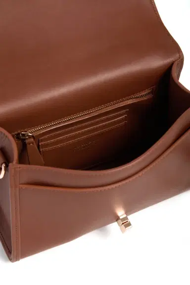 Gabriela Hearst Small Leonora Flap Bag in Cognac Leather | Thumbnail 3 Gabriela Hearst Small Leonora Flap Bag in Cognac Leather | Thumbnail 3