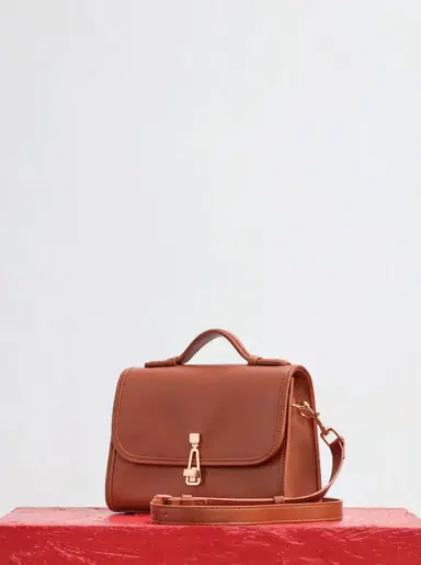 Gabriela Hearst Small Leonora Flap Bag in Cognac Leather | Thumbnail 5 Gabriela Hearst Small Leonora Flap Bag in Cognac Leather | Thumbnail 5
