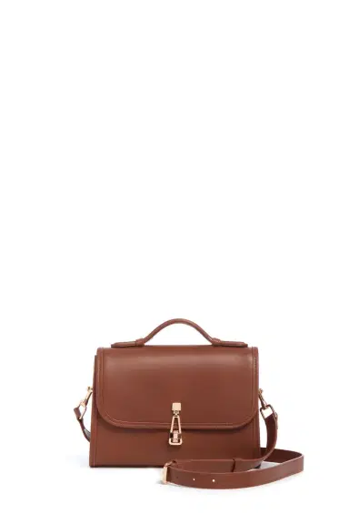 Gabriela Hearst Small Leonora Flap Bag in Cognac Leather | Thumbnail 1 Gabriela Hearst Small Leonora Flap Bag in Cognac Leather | Thumbnail 1