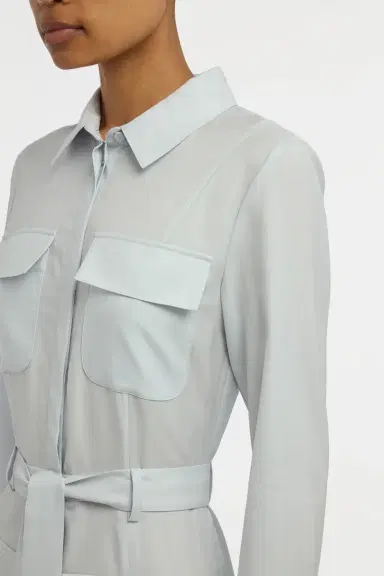 Gabriela Hearst Meyer Shirtdress in Powder Blue Wool Cashmere Flannel | Thumbnail 6 Gabriela Hearst Meyer Shirtdress in Powder Blue Wool Cashmere Flannel | Thumbnail 6