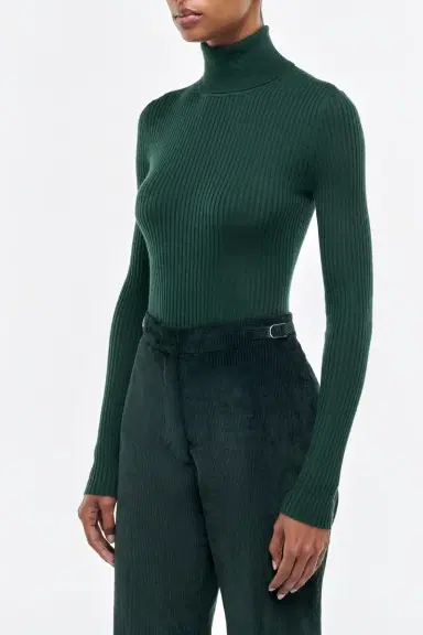 Gabriela Hearst Peppe Knit Turtleneck in English Green Cashmere Silk | Thumbnail 3 Gabriela Hearst Peppe Knit Turtleneck in English Green Cashmere Silk | Thumbnail 3