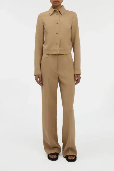 Gabriela Hearst Thereza Jacket in Camel & Citrine Virgin Wool Crepe | Thumbnail 3 Gabriela Hearst Thereza Jacket in Camel & Citrine Virgin Wool Crepe | Thumbnail 3