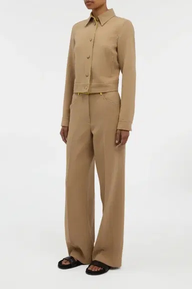 Gabriela Hearst Thereza Jacket in Camel & Citrine Virgin Wool Crepe | Thumbnail 4 Gabriela Hearst Thereza Jacket in Camel & Citrine Virgin Wool Crepe | Thumbnail 4