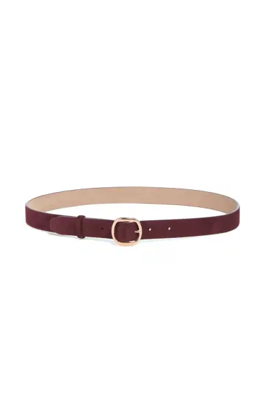 Gabriela Hearst Thin Elster Belt in Bordeaux Suede | Thumbnail 1 Gabriela Hearst Thin Elster Belt in Bordeaux Suede | Thumbnail 1