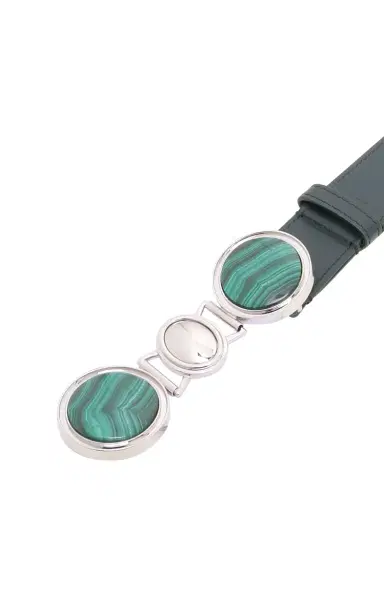 Gabriela Hearst Grange Stone Belt in Bottle Green Leather | Thumbnail 3 Gabriela Hearst Grange Stone Belt in Bottle Green Leather | Thumbnail 3