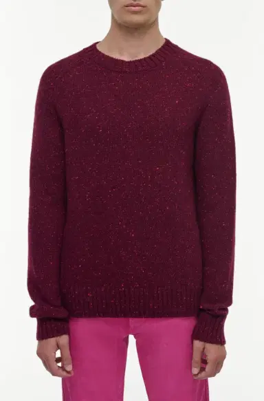 Gabriela Hearst Daniel Knit Sweater in Bordeaux Speckled Aran Cashmere | Thumbnail 2 Gabriela Hearst Daniel Knit Sweater in Bordeaux Speckled Aran Cashmere | Thumbnail 2