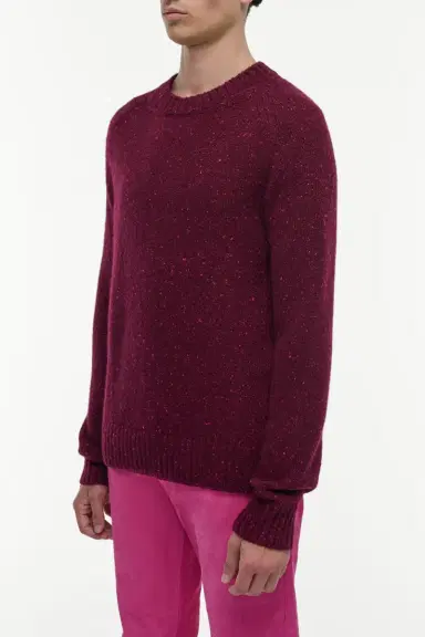 Gabriela Hearst Daniel Knit Sweater in Bordeaux Speckled Aran Cashmere | Thumbnail 3 Gabriela Hearst Daniel Knit Sweater in Bordeaux Speckled Aran Cashmere | Thumbnail 3