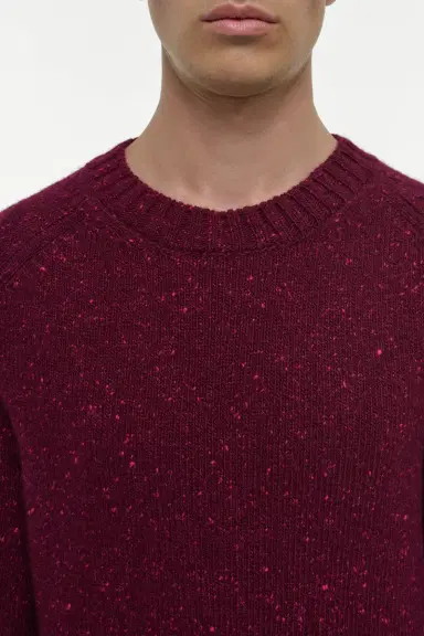 Gabriela Hearst Daniel Knit Sweater in Bordeaux Speckled Aran Cashmere | Thumbnail 5 Gabriela Hearst Daniel Knit Sweater in Bordeaux Speckled Aran Cashmere | Thumbnail 5