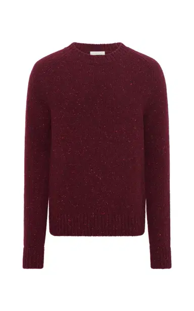 Gabriela Hearst Daniel Knit Sweater in Bordeaux Speckled Aran Cashmere | Thumbnail 1 Gabriela Hearst Daniel Knit Sweater in Bordeaux Speckled Aran Cashmere | Thumbnail 1