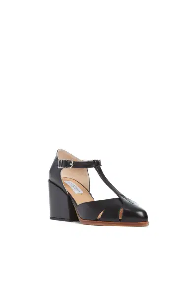 Gabriela Hearst Hawes T-Strap Block Heel Pump in Black Leather | Thumbnail 2 Gabriela Hearst Hawes T-Strap Block Heel Pump in Black Leather | Thumbnail 2