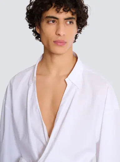 Balmain Draped cotton poplin shirt | Thumbnail 6 Balmain Draped cotton poplin shirt | Thumbnail 6