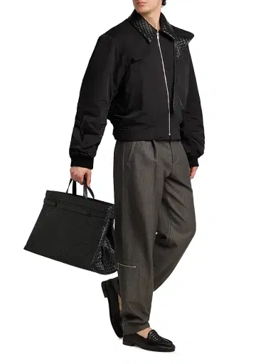 Bottega Veneta Men's Nylon-Cotton Twill Jacket | Thumbnail 2 Bottega Veneta Men's Nylon-Cotton Twill Jacket | Thumbnail 2