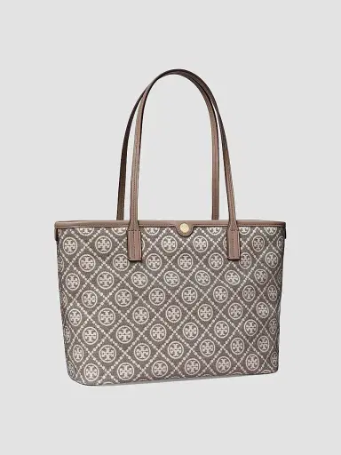Tory Burch Women's Small T Monogram Jacquard Tote Bag | Thumbnail 4 Tory Burch Women's Small T Monogram Jacquard Tote Bag | Thumbnail 4