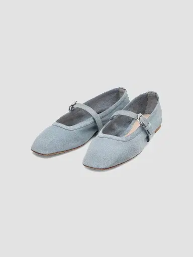 Stuart Weitzman Women's Sai Suede Ballet Flats - Breezy Blue | Thumbnail 2 Stuart Weitzman Women's Sai Suede Ballet Flats - Breezy Blue | Thumbnail 2