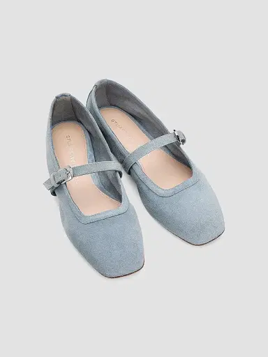 Stuart Weitzman Women's Sai Suede Ballet Flats - Breezy Blue | Thumbnail 4 Stuart Weitzman Women's Sai Suede Ballet Flats - Breezy Blue | Thumbnail 4