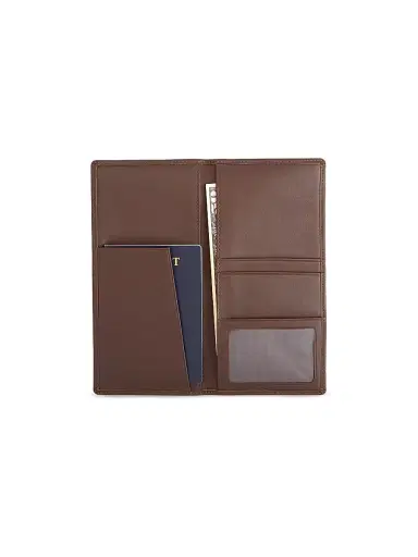 Royce New York Passport Travel Document Case - Brown | Thumbnail 3 Royce New York Passport Travel Document Case - Brown | Thumbnail 3