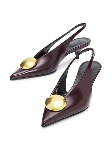 Proenza Schouler Women's Dome Slash 40MM Leather Slingback Pumps | Thumbnail 2 Proenza Schouler Women's Dome Slash 40MM Leather Slingback Pumps | Thumbnail 2