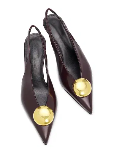 Proenza Schouler Women's Dome Slash 40MM Leather Slingback Pumps | Thumbnail 4 Proenza Schouler Women's Dome Slash 40MM Leather Slingback Pumps | Thumbnail 4