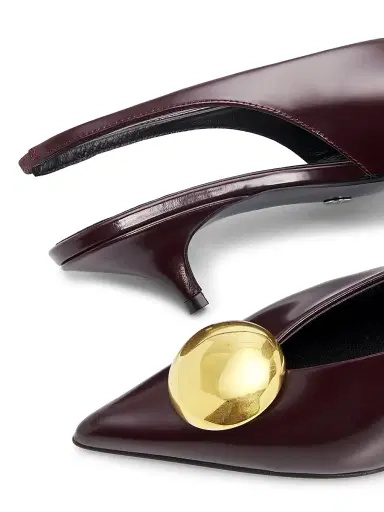 Proenza Schouler Women's Dome Slash 40MM Leather Slingback Pumps | Thumbnail 5 Proenza Schouler Women's Dome Slash 40MM Leather Slingback Pumps | Thumbnail 5