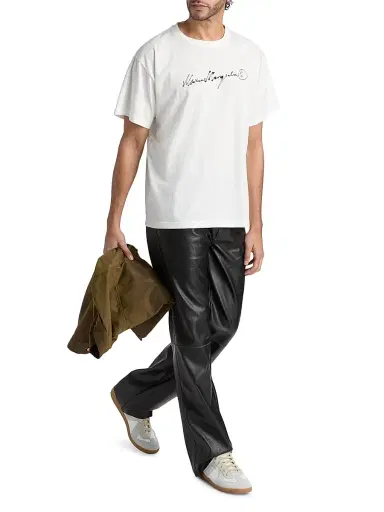 MM6 MAISON MARGIELA Men's Faux-Leather Straight-Leg Pants | Thumbnail 2 MM6 MAISON MARGIELA Men's Faux-Leather Straight-Leg Pants | Thumbnail 2