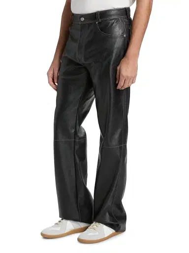 MM6 MAISON MARGIELA Men's Faux-Leather Straight-Leg Pants | Thumbnail 4 MM6 MAISON MARGIELA Men's Faux-Leather Straight-Leg Pants | Thumbnail 4