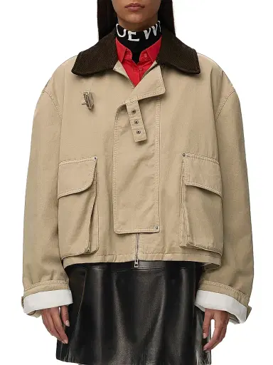 Loewe Women's Corduroy Spread Collar Short Parka | Thumbnail 3 Loewe Women's Corduroy Spread Collar Short Parka | Thumbnail 3