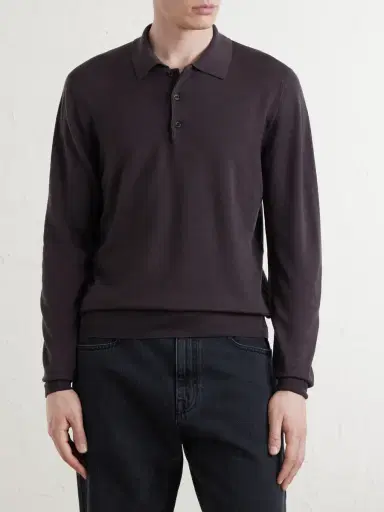 Canali Wool Polo Shirt - Men | Thumbnail 3 Canali Wool Polo Shirt - Men | Thumbnail 3