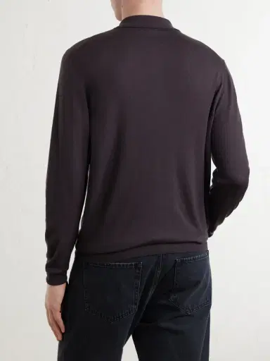 Canali Wool Polo Shirt - Men | Thumbnail 4 Canali Wool Polo Shirt - Men | Thumbnail 4