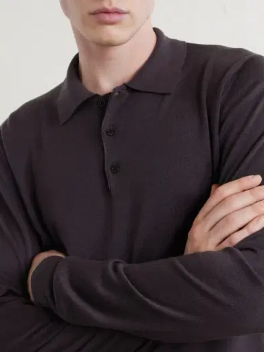 Canali Wool Polo Shirt - Men | Thumbnail 5 Canali Wool Polo Shirt - Men | Thumbnail 5