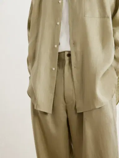 ssstein Wide-Leg Pleated Linen Trousers - Men | Thumbnail 5 ssstein Wide-Leg Pleated Linen Trousers - Men | Thumbnail 5