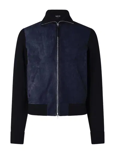Tom Ford Slim-Fit Merino Wool-Blend and Suede Bomber Jacket - Men | Thumbnail 1 Tom Ford Slim-Fit Merino Wool-Blend and Suede Bomber Jacket - Men | Thumbnail 1